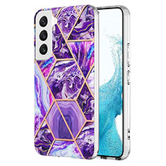 Coque Silicone Motif Fantaisie Souple Couleur Unie Etui Housse Y08B pour Samsung Galaxy S21 FE 5G Violet