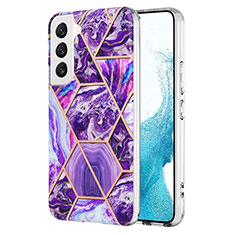 Coque Silicone Motif Fantaisie Souple Couleur Unie Etui Housse Y08B pour Samsung Galaxy S22 5G Violet