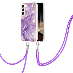 Coque Silicone Motif Fantaisie Souple Couleur Unie Etui Housse Y21B pour Samsung Galaxy S24 Plus 5G Violet