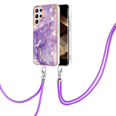 Coque Silicone Motif Fantaisie Souple Couleur Unie Etui Housse Y21B pour Samsung Galaxy S24 Ultra 5G Violet
