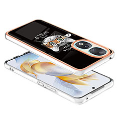 Coque Silicone Motif Fantaisie Souple Couleur Unie Etui Housse YB8 pour Huawei Honor 90 5G Noir