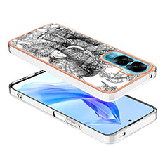 Coque Silicone Motif Fantaisie Souple Couleur Unie Etui Housse YB8 pour Huawei Honor 90 Lite 5G Gris