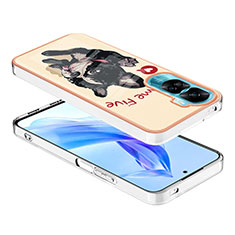Coque Silicone Motif Fantaisie Souple Couleur Unie Etui Housse YB8 pour Huawei Honor 90 Lite 5G Kaki