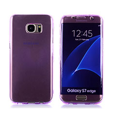 Coque Transparente Integrale Silicone Souple Avant et Arriere Housse Etui pour Samsung Galaxy S7 Edge G935F Violet