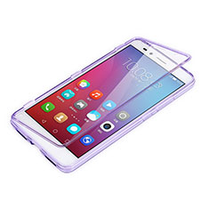 Coque Transparente Integrale Silicone Souple Portefeuille pour Huawei GR5 Violet