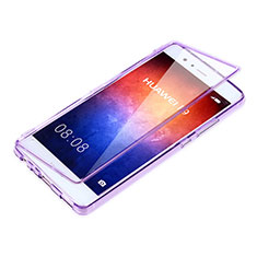 Coque Transparente Integrale Silicone Souple Portefeuille pour Huawei P9 Plus Violet