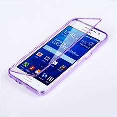 Coque Transparente Integrale Silicone Souple Portefeuille pour Samsung Galaxy Grand Prime SM-G530H Violet