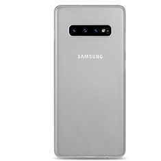 Coque Ultra Fine Mat Rigide Housse Etui Transparente P01 pour Samsung Galaxy S10 Plus Blanc
