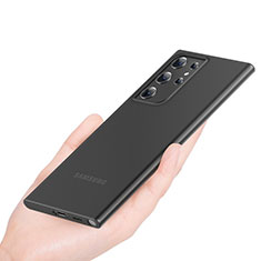Coque Ultra Fine Plastique Rigide Etui Housse Transparente H01 pour Samsung Galaxy S21 Ultra 5G Noir