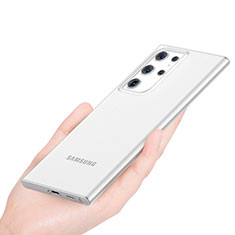 Coque Ultra Fine Plastique Rigide Etui Housse Transparente H01 pour Samsung Galaxy S22 Ultra 5G Blanc