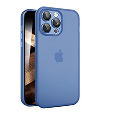 Coque Ultra Fine Plastique Rigide Etui Housse Transparente QC pour Apple iPhone 15 Pro Bleu