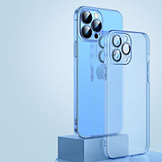 Coque Ultra Fine Plastique Rigide Etui Housse Transparente QC1 pour Apple iPhone 12 Pro Bleu