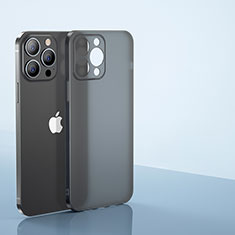 Coque Ultra Fine Plastique Rigide Etui Housse Transparente U01 pour Apple iPhone 13 Pro Max Noir