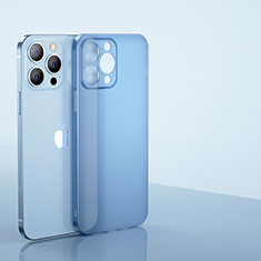 Coque Ultra Fine Plastique Rigide Etui Housse Transparente U01 pour Apple iPhone 15 Pro Bleu