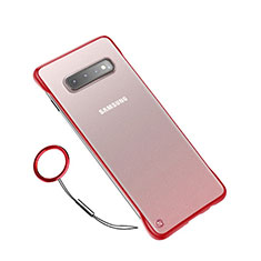 Coque Ultra Fine Plastique Rigide Etui Housse Transparente U01 pour Samsung Galaxy S10 Plus Rouge