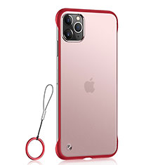 Coque Ultra Fine Plastique Rigide Etui Housse Transparente U02 pour Apple iPhone 11 Pro Max Rouge