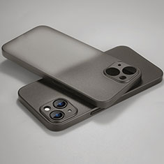 Coque Ultra Fine Plastique Rigide Etui Housse Transparente U02 pour Apple iPhone 15 Gris