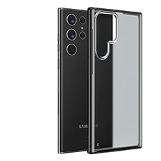 Coque Ultra Fine Plastique Rigide Etui Housse Transparente U04 pour Samsung Galaxy S22 Ultra 5G Noir
