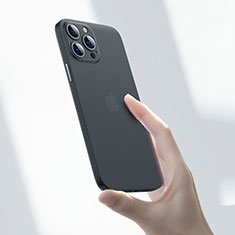 Coque Ultra Fine Plastique Rigide Etui Housse Transparente U06 pour Apple iPhone 13 Pro Max Noir