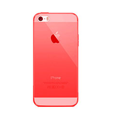 Coque Ultra Fine Silicone Mat Transparente pour Apple iPhone 5S Rouge