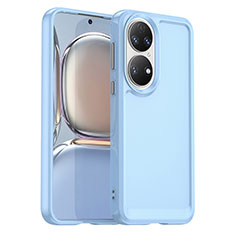 Coque Ultra Fine Silicone Souple 360 Degres Housse Etui J02S pour Huawei P50 Pro Bleu Ciel