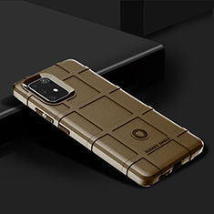 Coque Ultra Fine Silicone Souple 360 Degres Housse Etui J02S pour Samsung Galaxy A91 Marron
