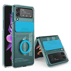 Coque Ultra Fine Silicone Souple 360 Degres Housse Etui MJ1 pour Samsung Galaxy Z Flip4 5G Bleu
