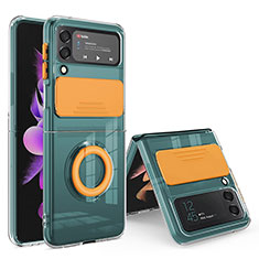 Coque Ultra Fine Silicone Souple 360 Degres Housse Etui MJ1 pour Samsung Galaxy Z Flip4 5G Orange