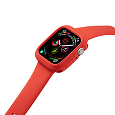 Coque Ultra Fine Silicone Souple 360 Degres Housse Etui pour Apple iWatch 5 44mm Rouge