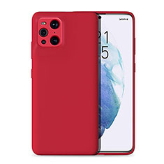 Coque Ultra Fine Silicone Souple 360 Degres Housse Etui pour Oppo Find X3 Pro 5G Rouge