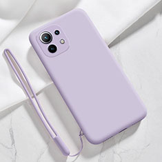 Coque Ultra Fine Silicone Souple 360 Degres Housse Etui pour Xiaomi Mi 11 Lite 4G Violet Clair