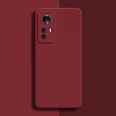 Coque Ultra Fine Silicone Souple 360 Degres Housse Etui pour Xiaomi Mi 12 5G Vin Rouge
