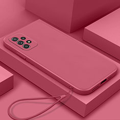 Coque Ultra Fine Silicone Souple 360 Degres Housse Etui S01 pour Samsung Galaxy M32 5G Rose Rouge