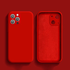 Coque Ultra Fine Silicone Souple 360 Degres Housse Etui S02 pour Apple iPhone 13 Pro Rouge