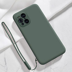 Coque Ultra Fine Silicone Souple 360 Degres Housse Etui S02 pour Oppo Find X3 5G Vert Nuit