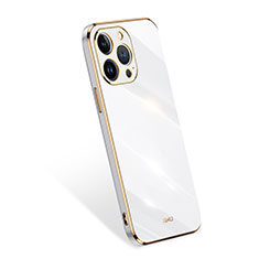 Coque Ultra Fine Silicone Souple 360 Degres Housse Etui S03 pour Apple iPhone 13 Pro Blanc