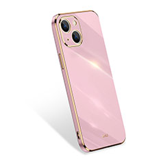 Coque Ultra Fine Silicone Souple 360 Degres Housse Etui S03 pour Apple iPhone 14 Or Rose