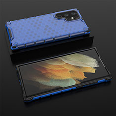 Coque Ultra Fine Silicone Souple 360 Degres Housse Etui S03 pour Samsung Galaxy S21 Ultra 5G Bleu