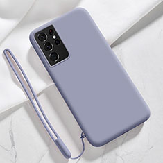 Coque Ultra Fine Silicone Souple 360 Degres Housse Etui S05 pour Samsung Galaxy S21 Ultra 5G Gris Lavende