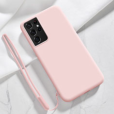 Coque Ultra Fine Silicone Souple 360 Degres Housse Etui S05 pour Samsung Galaxy S21 Ultra 5G Rose