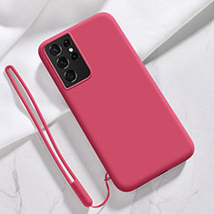 Coque Ultra Fine Silicone Souple 360 Degres Housse Etui S05 pour Samsung Galaxy S21 Ultra 5G Rouge