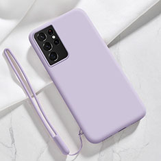 Coque Ultra Fine Silicone Souple 360 Degres Housse Etui S05 pour Samsung Galaxy S21 Ultra 5G Violet