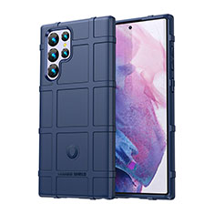 Coque Ultra Fine Silicone Souple 360 Degres Housse Etui S06 pour Samsung Galaxy S22 Ultra 5G Bleu