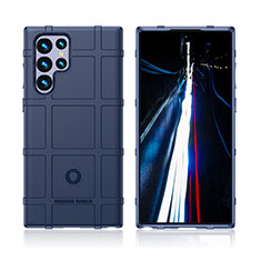Coque Ultra Fine Silicone Souple 360 Degres Housse Etui S07 pour Samsung Galaxy S21 Ultra 5G Bleu