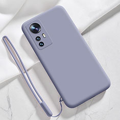 Coque Ultra Fine Silicone Souple 360 Degres Housse Etui S07 pour Xiaomi Mi 12 5G Gris Lavende