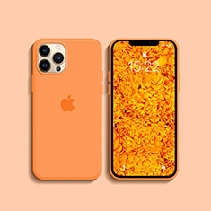 Coque Ultra Fine Silicone Souple 360 Degres Housse Etui S08 pour Apple iPhone 13 Pro Max Orange