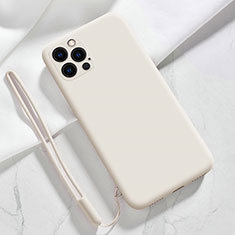 Coque Ultra Fine Silicone Souple 360 Degres Housse Etui S09 pour Apple iPhone 14 Pro Blanc