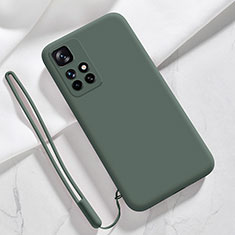 Coque Ultra Fine Silicone Souple 360 Degres Housse Etui YK1 pour Xiaomi Redmi Note 11 4G (2021) Vert Nuit