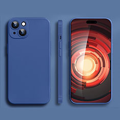 Coque Ultra Fine Silicone Souple 360 Degres Housse Etui YK2 pour Apple iPhone 15 Plus Bleu