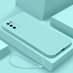 Coque Ultra Fine Silicone Souple 360 Degres Housse Etui YK6 pour Xiaomi Redmi Note 10 5G Cyan